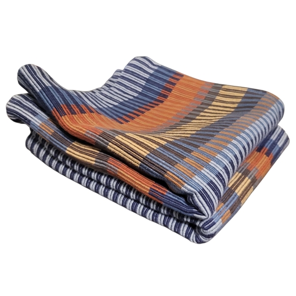 Crate & Barrel Cotton Chika Blue Striped Woven Set of 2 Pillow Covers 20x20 - Picture 3 of 10